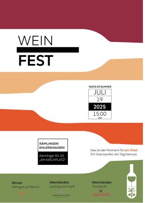 Weinfest Ehlershausen 19.07.2025 - Weinfest Ehlershausen 19.07.2025 - entdecken Sie Weine und Feines aus Sardinien und der Welt