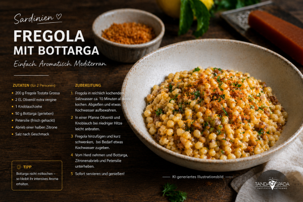 Fregola mit Bottarga – Original sardisches Rezept | tiposarda.de - Fregola mit Bottarga Rezept | Original sardisch kochen mit Fregola