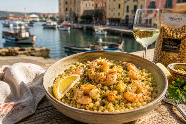 Fregola mit Garnelen und Zitrone – sardisches Sommerrezept - Fregola mit Garnelen und Zitrone | Sardisches Sommerrezept