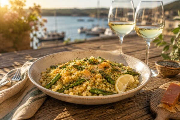 Fregola mit grünem Spargel und Bottarga – sardisches Frühlingsrezept - Fregola mit Spargel und Bottarga | Sardisches Frühlingsrezept