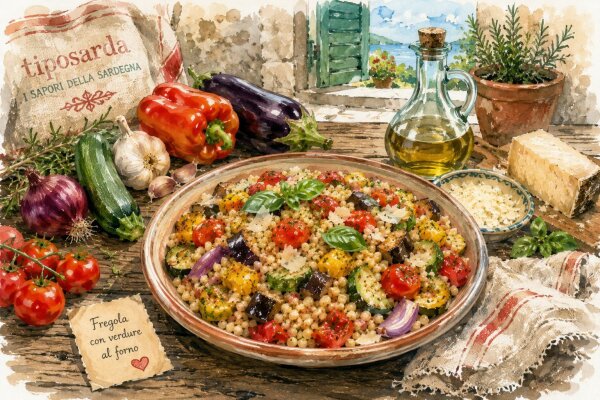 Fregola vegetarisch mit Ofengemüse | Sardisches Rezept | tiposarda - Fregola vegetarisch mit Ofengemüse – Sardisches Rezept | tiposarda