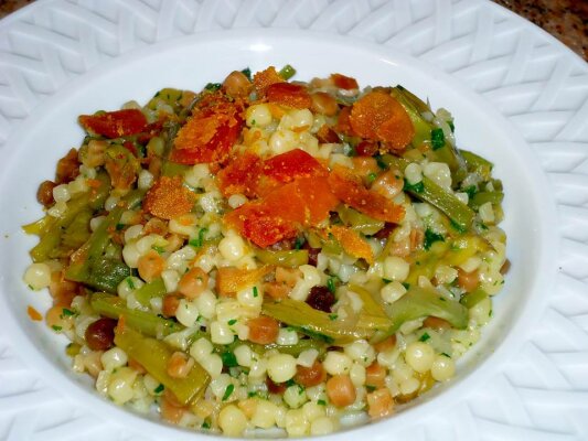 Fregola mit Bottarga und Artischocken - Fregola mit Bottarga und Artischocken