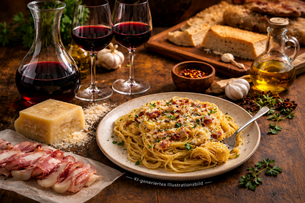 Spaghetti Carbonara mit Guanciale &amp; Pecorino | Original italienisches Rezept - Spaghetti Carbonara mit Guanciale &amp; Pecorino | Original italienisches Rezept