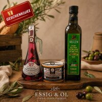Genießer Geschenkset Italien – Olivenöl extra vergine, Fior di Sale & Mirto Essig