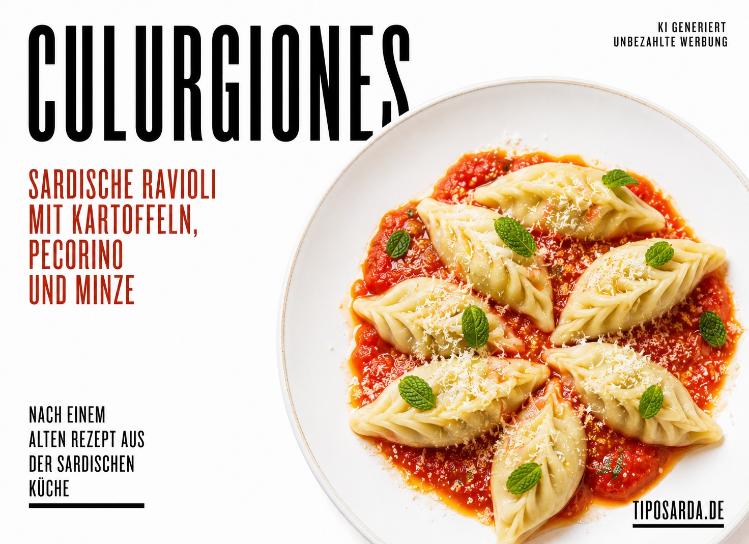 Culurgiones – sardische Ravioli mit Kartoffeln, Pecorino und Minze Culurgiones Rezept aus Sardinien mit Kartoffeln, Pecorino, Minze und Tomatensauce